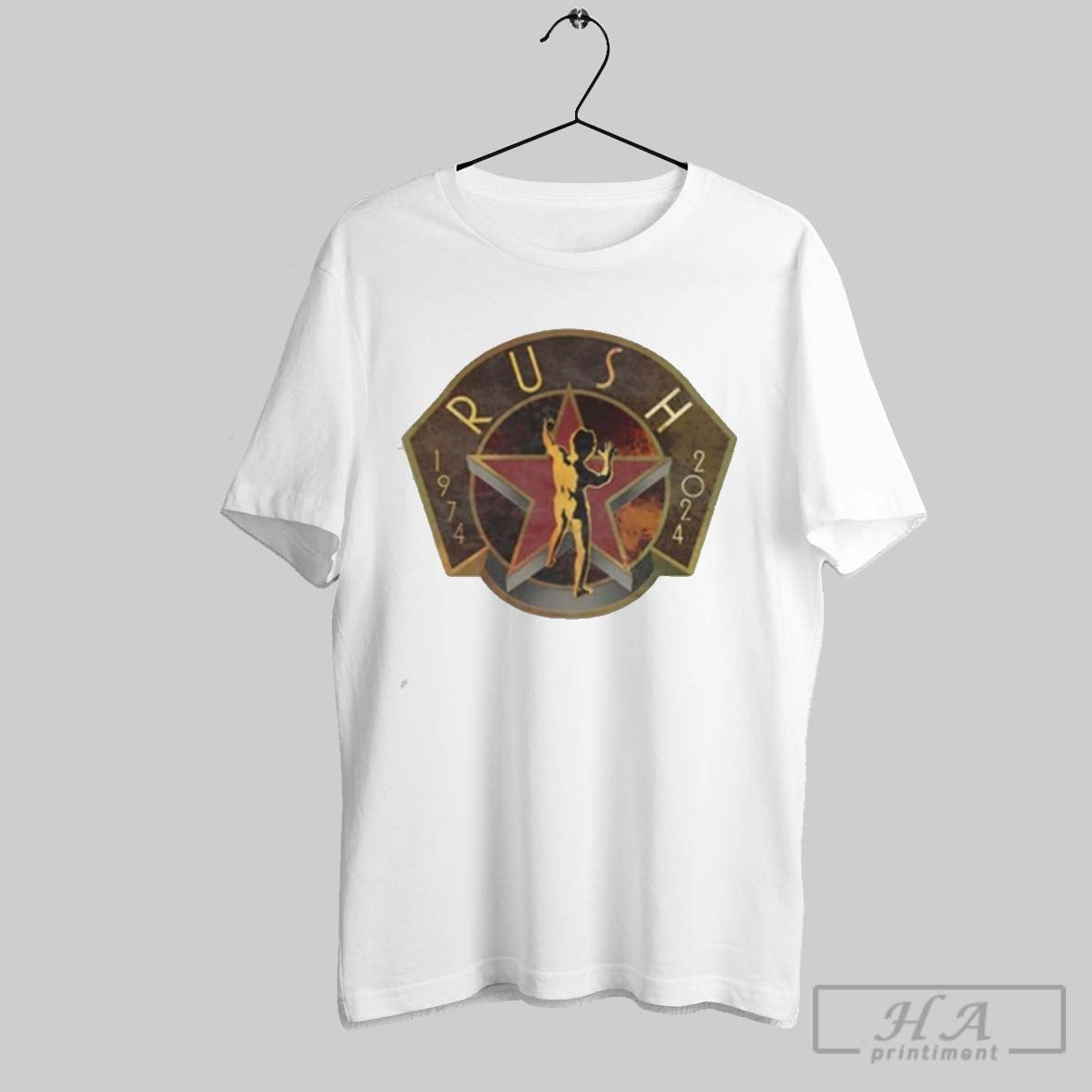 Rush Backstage Rush 1974 2024 R50 Deco Raglan Tee Shirt