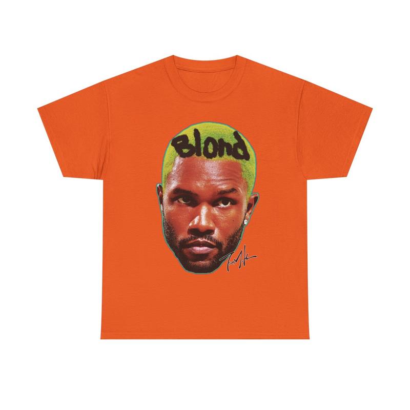 Frank Inspired Blonded Vintage Graphic Tee Heavy Cotton 100% Cotton T-Shirt Singer's Face Art Shirt for Fashion Casual Classic Menswear Retro Top Unde