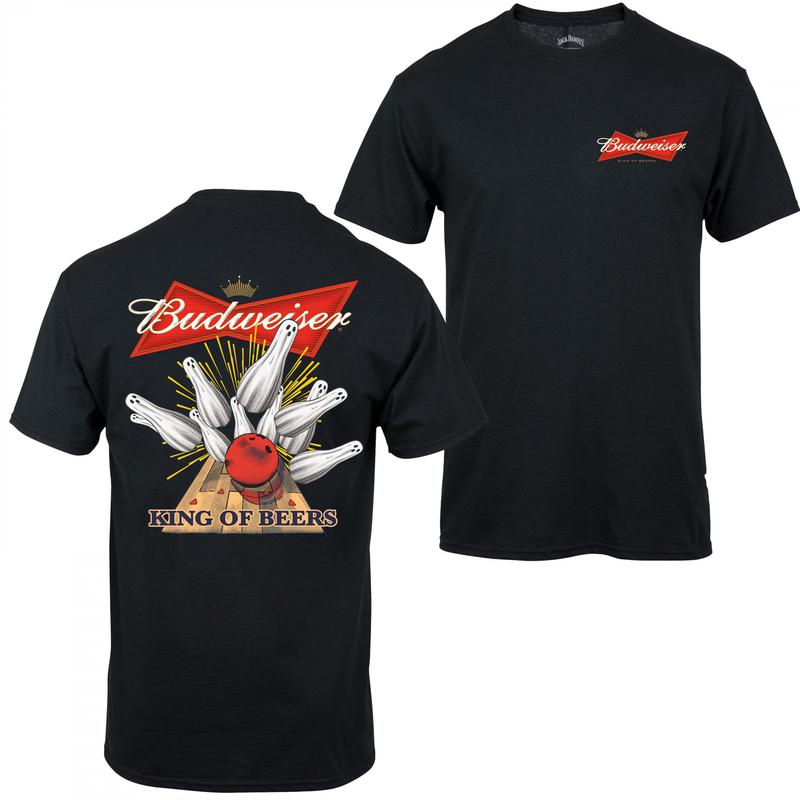 Budweiser Bowling Ghost Strike Beer Unisex T-shirt For Men - For Women, Budweiser Beer Shirt, Halloween Cute Ghost, Beer LoverClassic Cotton Shirt
