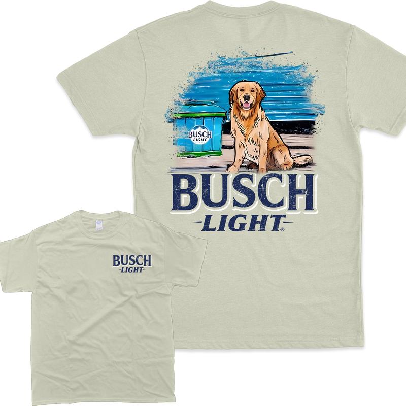 Limited Busch Light Men Best Friend 2 Sided T-shirt, Busch Light T-shirt Full Color For Men And Women Cotton Classic Menswear Top Graphics