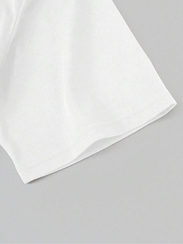 Men's Landscape & Letter Print Drop Shoulder GraphicÂ Tee, Regular Fit Casual Short Sleeve Round Neck T-shirt, Fashion Men's Summer Top for Daily Wear