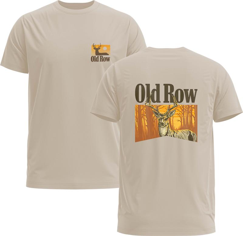 Old Row The Smoking Buck Tee - Old Row T-Shirt - Gildan 5000 Graphic Tshirt, Hunting Unisex Print Hoodie Gift - Heavy Cotton, Full Sizing & Colors