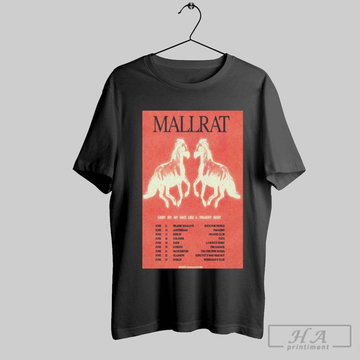 Poster Mallrat Daine Denim Prophecy Girl June 2025 Light Hit My Face Like A Straight Right T Shirt