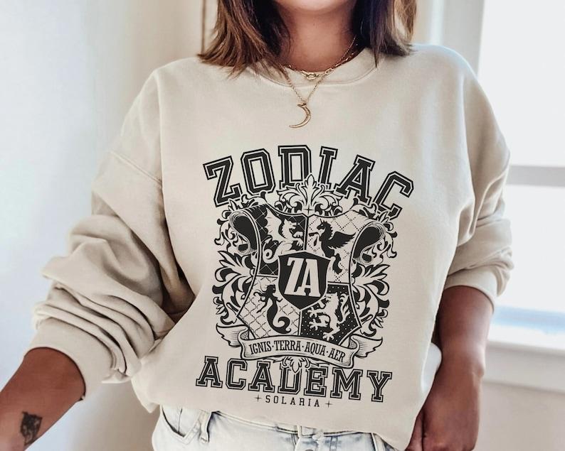 Zodiac Academy Coat of Arms House Crest Sweatshirt, Twisted Sisters ZA Merch, Booktok Bookish Sweater Celestial Heirs, Book Lover Gifts, Bookish Merch
