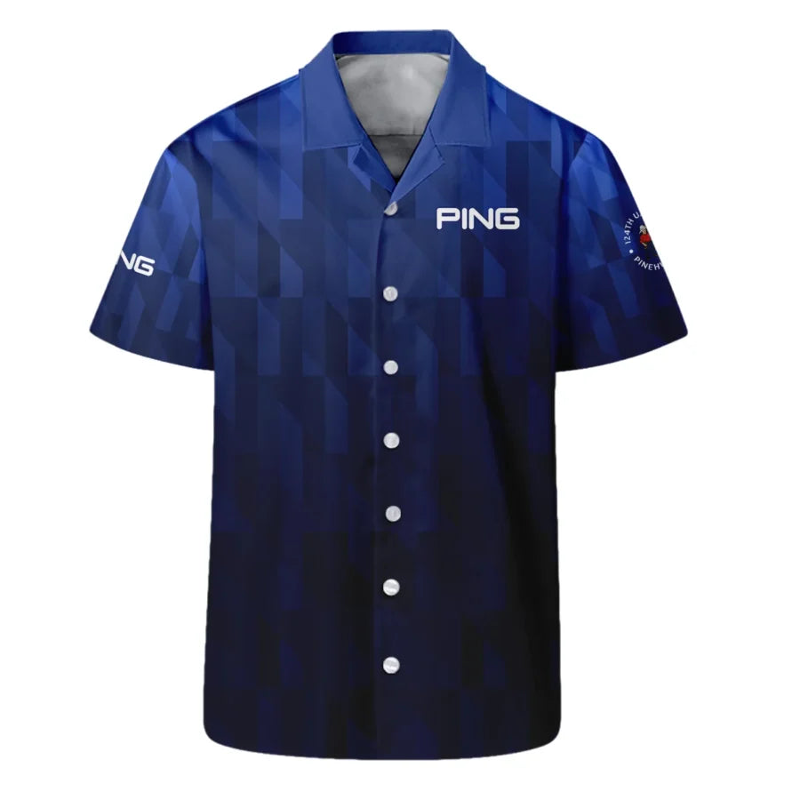 Ping 124th U.S. Open Pinehurst Golf Sport Hawaiian Shirt Blue Fabric Geometric Pattern All Over Prin