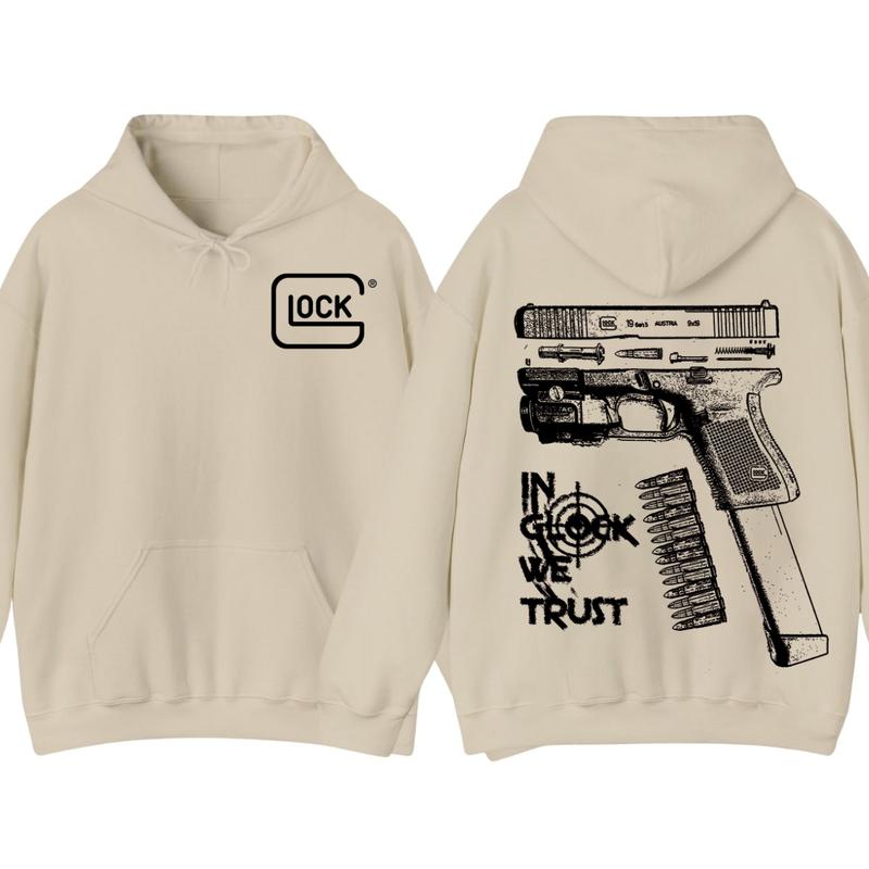 In GLock We Trust Hoodie - Glock Hoodie - Full Color Double Sided  - Men's & Women's Classic Fit Long Sleeve Hoodie - Menswear