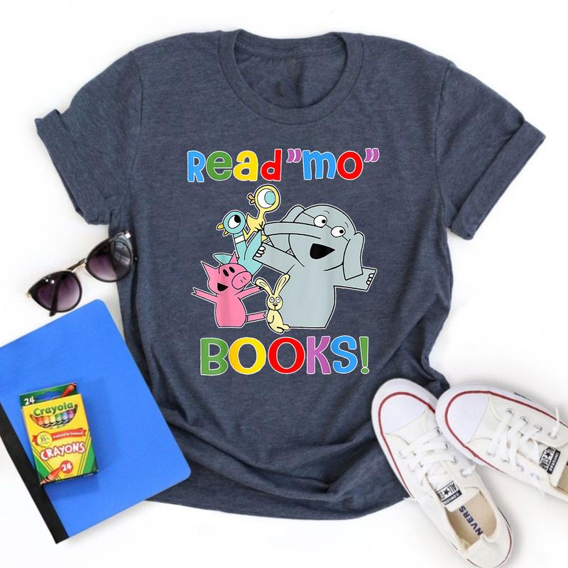 Read Mo Book Cute School Teacher Librarian Elephant Pigeon T-Shirt, Piggie Elephant Pigeons Shirt, Children Books Gift, Elementary Teacher, Children's