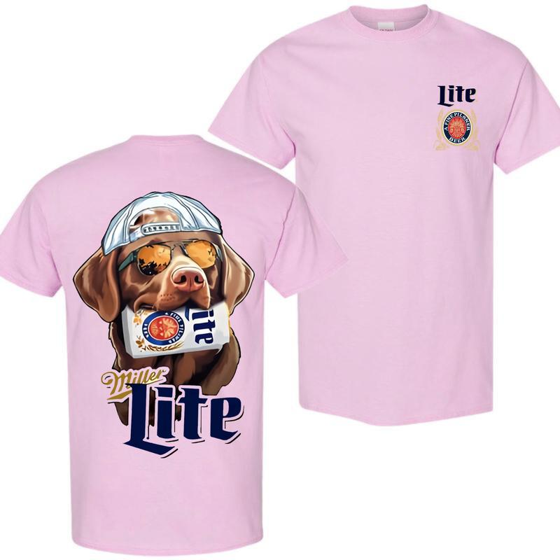 Chocolate Labrador Hunting Dog 2 Siders Hoodies, Miler Lite T-shirt, Perfect For Beer Lovers, Unisex for Men and For Women Classic Cotton