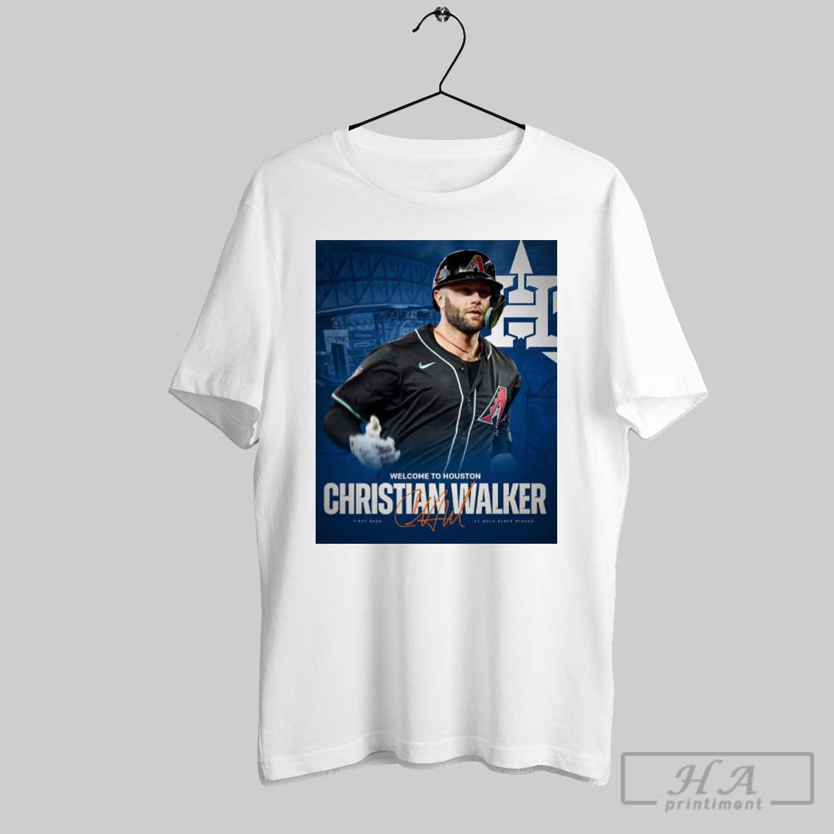 Poster Houston Astros Welcome To H Town Christian Walker First Base 3x Gold Glove Winner Signature T Shirt