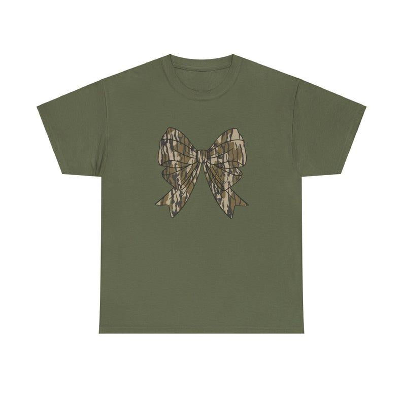 Camo Bow Shirt, Camo Coquete Bow Shirt, Old School Camo Shirt football bow Casual Collar Comfort Cotton Comfort Cotton