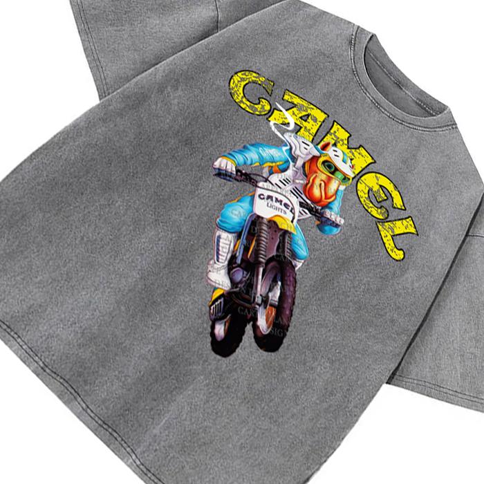 Joe Camel T-Shirt Joe Camel Dirt Bike Supercross Vintage AD Custom Graphic Tee