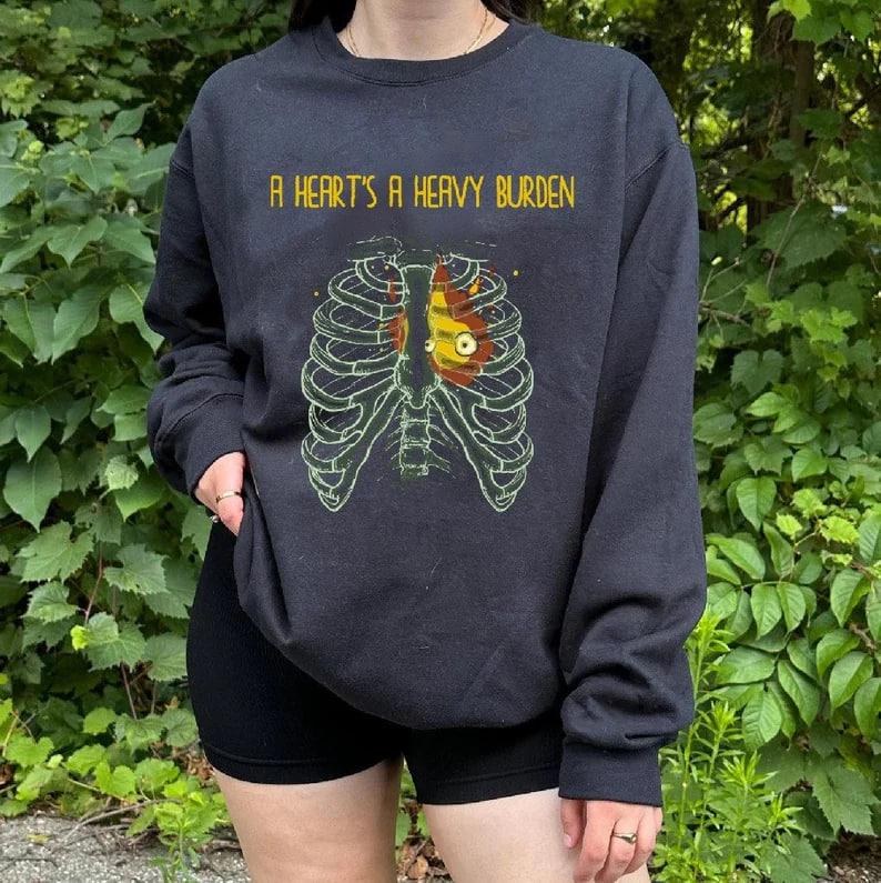 A heart's A Heavy Burden T-shirt Sweatshirt Hoodie  Sophie Hatter quote  Miyazaki sweatshirt  Anime sweatshirt  Howls Castle Shirt