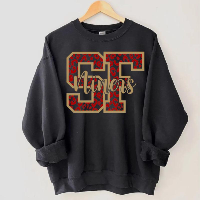 San Francisco Football Sweater, Football Sweater, San Francisco Fan Gift Sweater, Game Day Sweater, Niners Sweater, Classic Casual Clothing Collar Cotton Sweater Long Sleeves Outfit