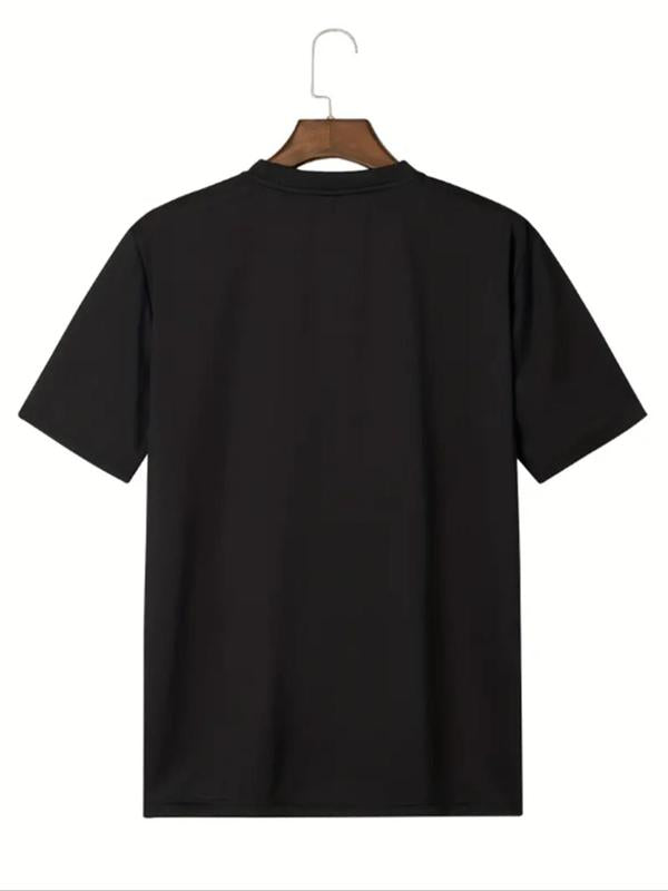 Men's Bull Head & Letter Print Round Neck Graphic Tee,Ã‚Â Graphic Tees for Men, T Shirts for Men, Regular Fit Casual Short Sleeve Crew Neck T-shirt, Fash