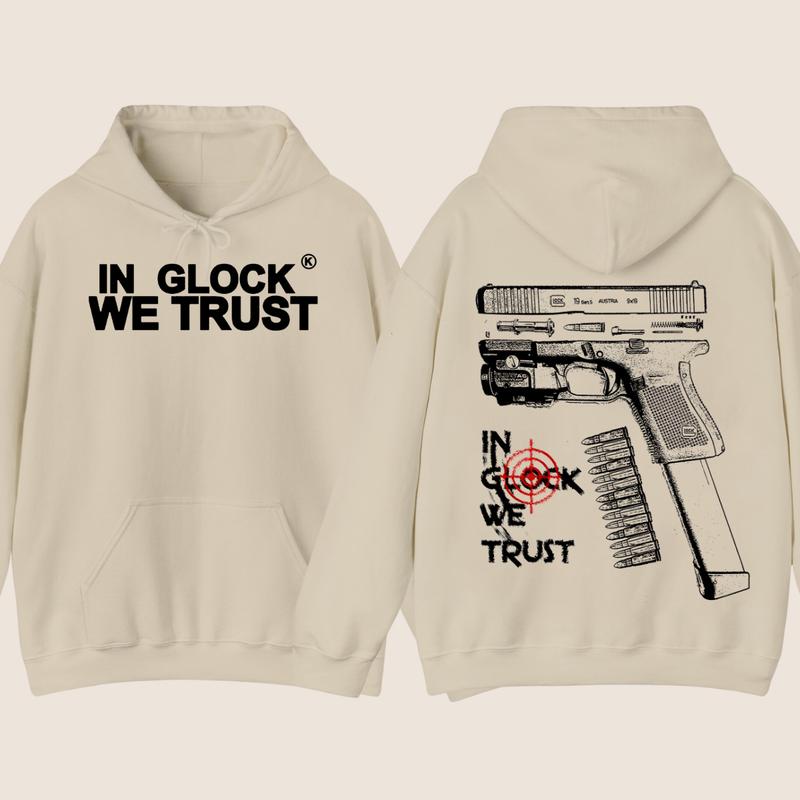 IN GLOCK WE TRUST HOODIE , Double Side , GLock Sweatshirt,Design Glock - Full Color , For Her , For Him , Glock Shirt ,Menswear & Womenswear - Men's Tops & Women's Tops - Hoodies & Sweaters