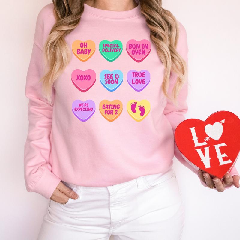 Pregnancy Announcement Gift Valentine baby Reveal Valentine's Day Pregnancy Shirt Gift for new Mom Maternity Valentines Shirt pregnant shirt