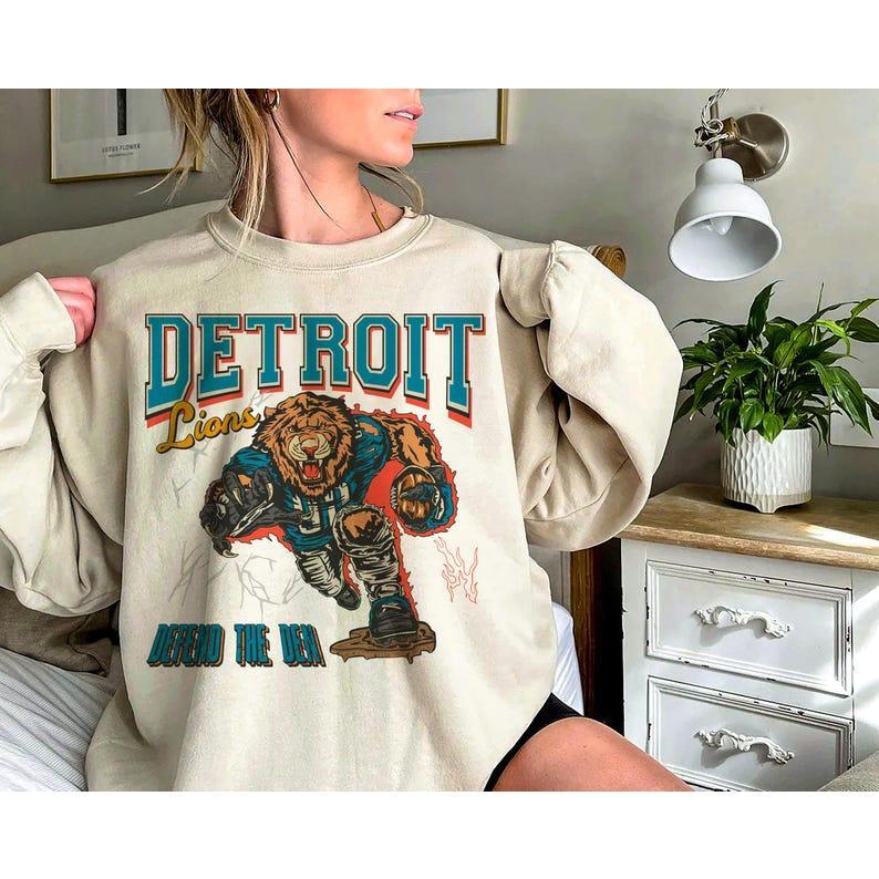 Detroit Football Sweatshirt/ Lions Football Crewneck/ Bootleg Detroit Football Shirt/ Detroit Sports Sweatshirt Detroit Football Shirt