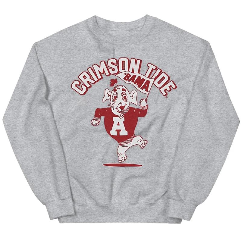 Vintage Style University Of Alabama Elephant Tee For Fans Cotton Menswear