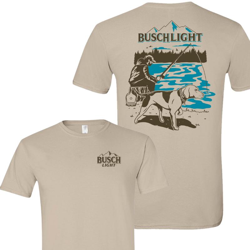 Busch Light - Man's Best Fishing Companion - 2-sided T-shirt, Casual Graphic Round Neck T-shirt for Summer, Beer Party Summer Shirt, Fashion Top for D