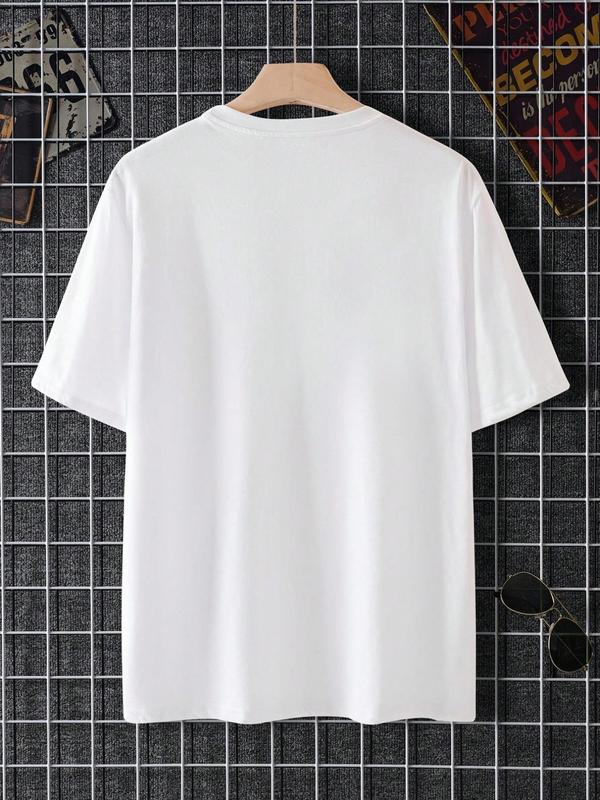 Men's Letter Print Round Neck TeeÃ‚Â Summer Clothes, Regular FitÃ‚Â Casual Short Sleeve Crew Neck T-Shirt for Summer, Graphic Tees,Ã‚Â Fashion Men's Streetwear
