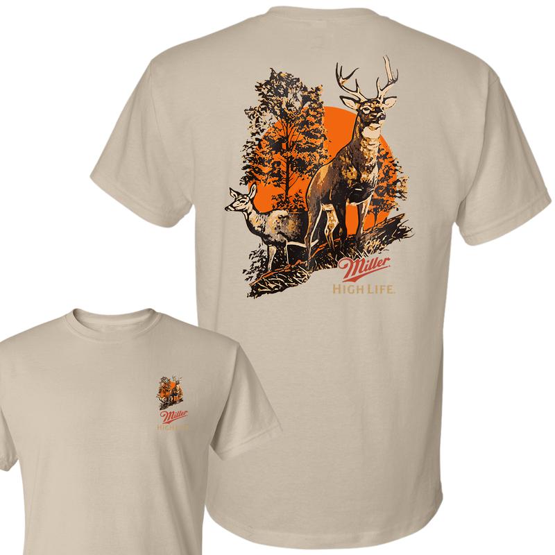 Miller High Life Deer T-shirt, Hungting T-Shirt, Full Color T-Shirt, For Men, For Women