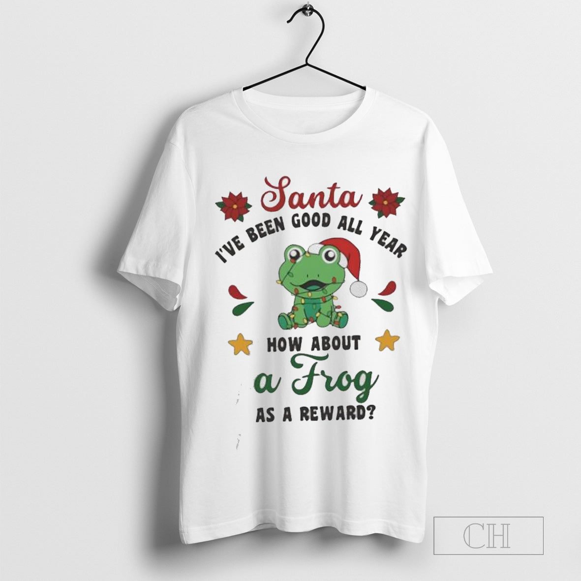 Santa Iâ€™ve been good all year how about a frog as a reward Christmas light shirt