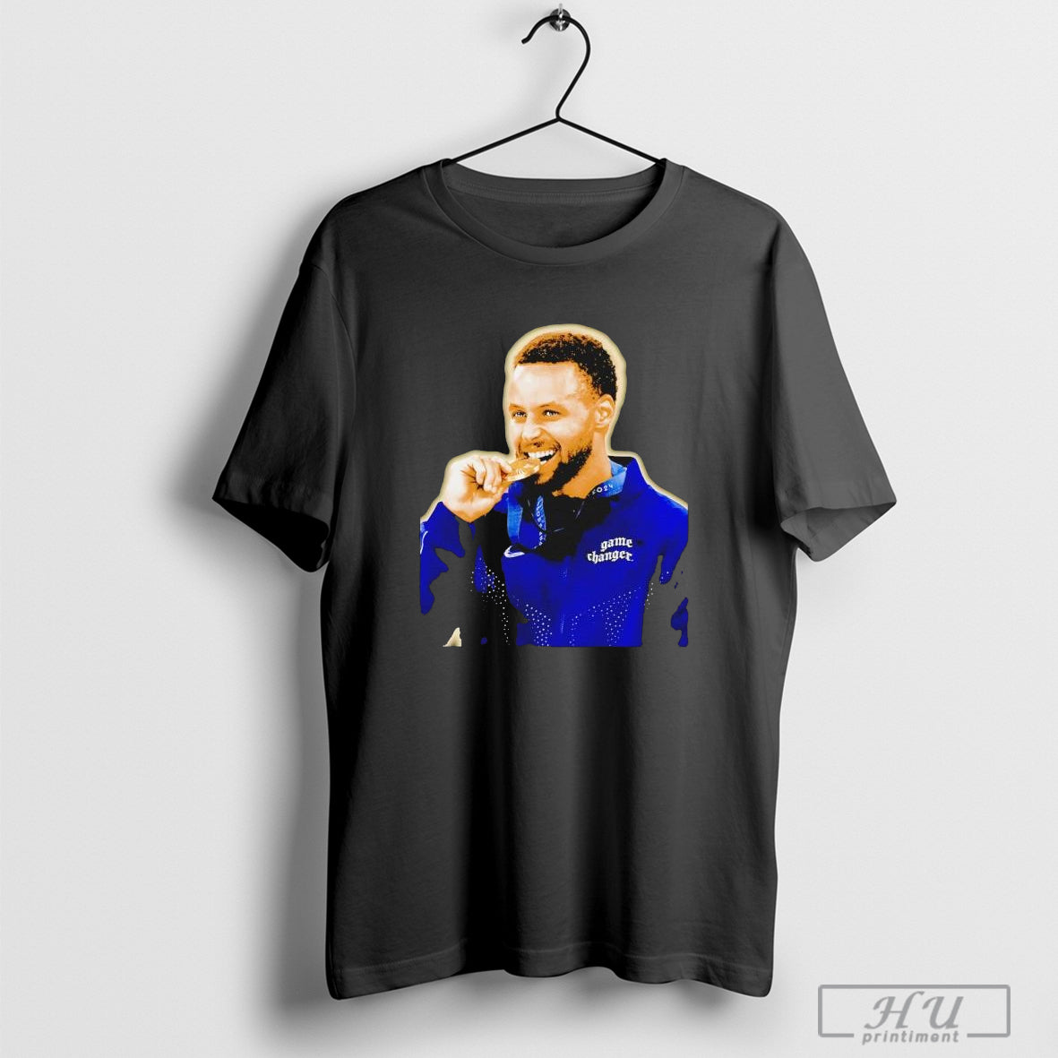 Stephen Curry Gold Basketball Player Design T-shirt