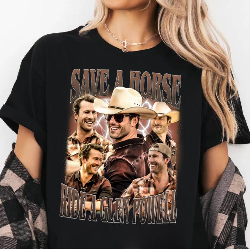 Save a horse, ride a Glen Powell Gildan T-shirt, Sweatshirt, Hoodie