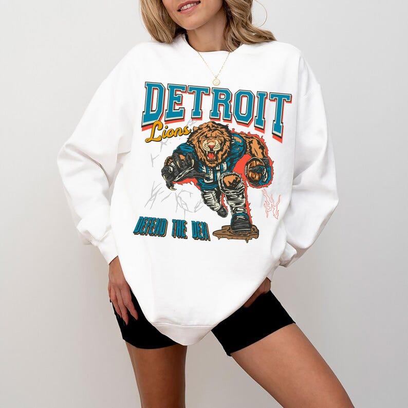 Detroit Football Sweatshirt/ Lions Football Crewneck/ Bootleg Detroit Football Shirt/ Detroit Sports Sweatshirt Detroit Football Shirt