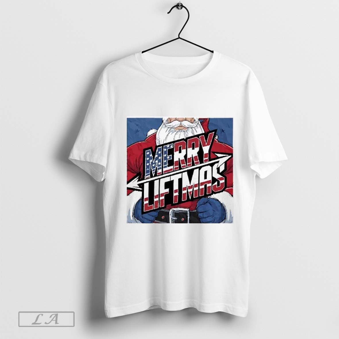 Santa Merry Liftmas Us Flag 2024 T Shirt