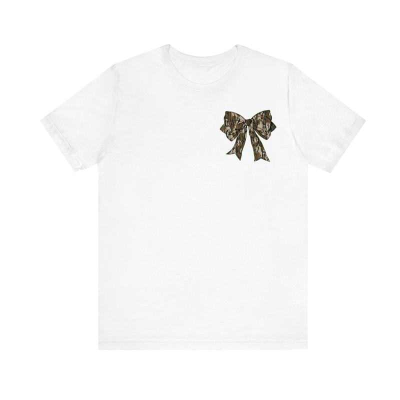 Camo Mama Coquette Bow Hunting 2 Sides Shirt for Mom, Mama T-shirt, Old School Camo Hoodie and Sweatshirt, Full Color and Size for All, Girls Camo Bow
