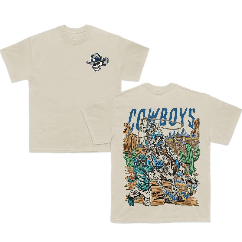 Dallas Football Limited Edition Graphic Cow boys T-Shirt, Heavy Cotton, Men's & Women's Top, American Football Merch, Deadman's Football, Menswear & W