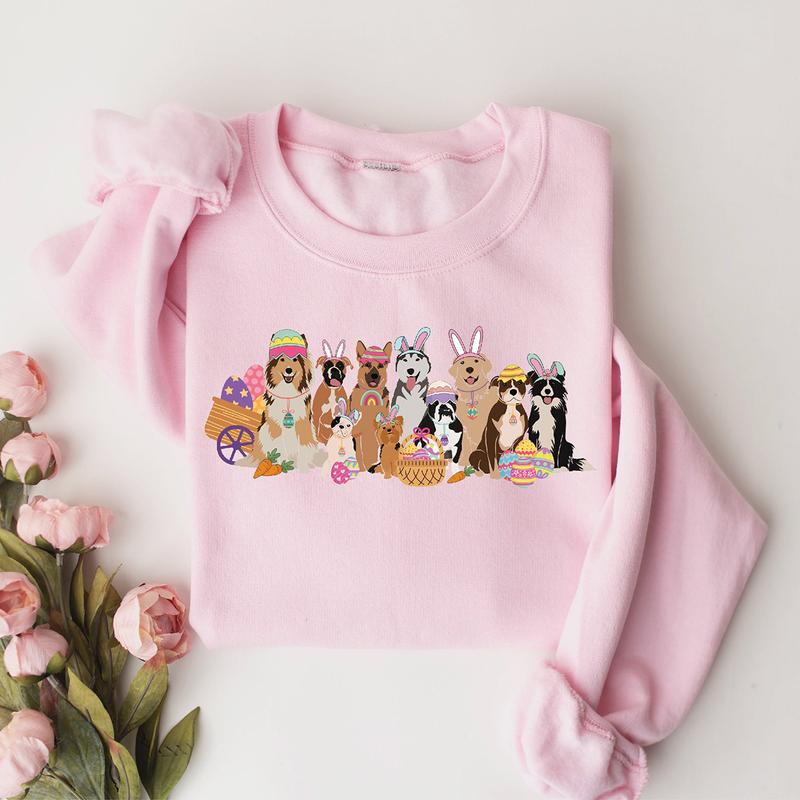 Easter Dogs Sweatshirt, Dog Lover Sweater, Easter Dogs Gift, Cute Gift for Dog Lover, Dog Mom Shirt, Easter Graphic