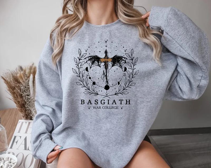 Fourth Wing Sweatshirt, Basgiath War College T-Shirt Hoodie, Dragon Rider, Violet Sorrengail, Xaden Riorson, Riders Quadrant, Fourth Wing Merch
