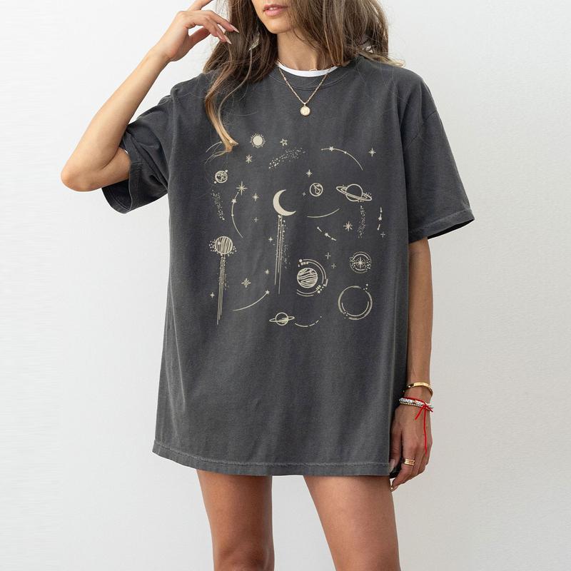 Comfort Celestial Shirt, Vintage Astrology Shirt, Spiritual Shirt for Women, Aesthetic TShirt Gift for Her, Moon Tee, Mystical T-Shirt, Boho Moon Phas