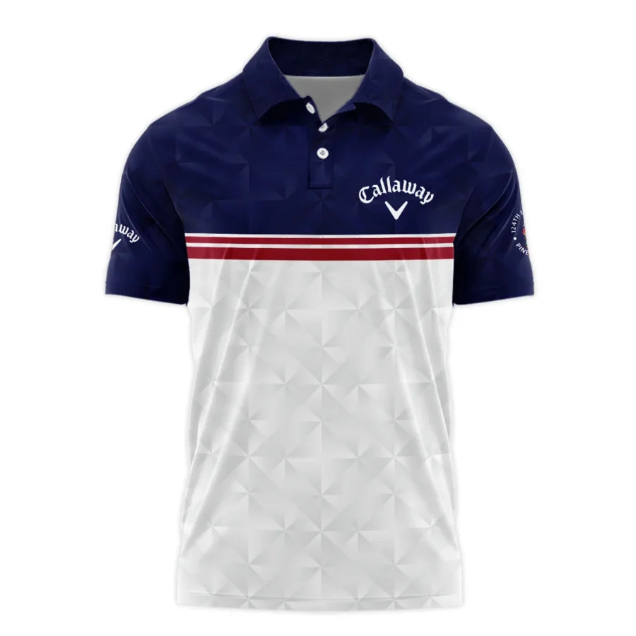 Golf Sport 124th U.S. Open Pinehurst Callaway Polo Shirt Dark Blue White Abstract Geometric Triangle