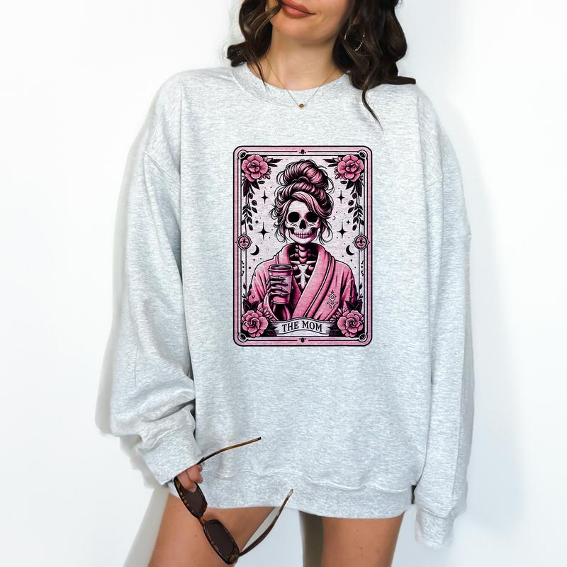 The Mom Tarot- Unisex Crewneck Sweatshirt - Print is Sublimation, Christmas Crewneck, Gift Idea, Relaxed Fit, Casual Apparel