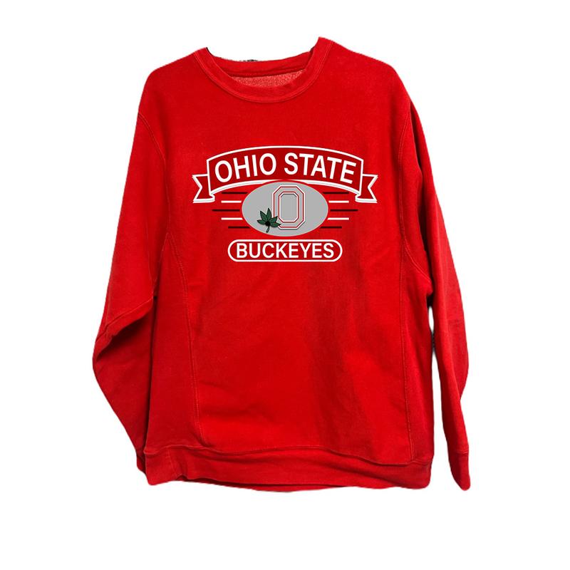 Vintage 80s Ohio State University Buckeyes NCAA Pullover Crewneck Unisex t-shirt, sweatshirt, hoodie Cotton Menswear