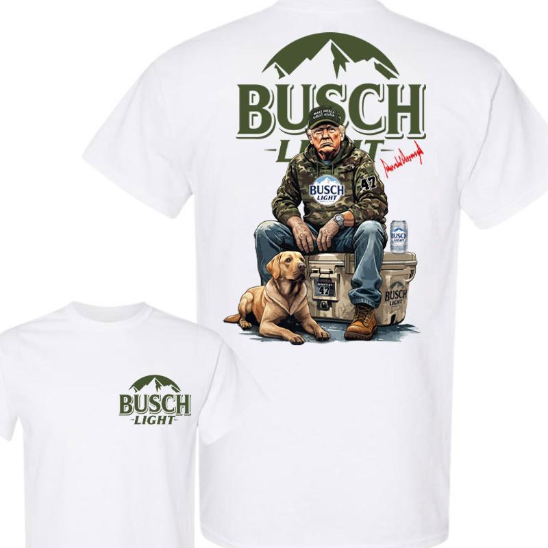 Trump Hunting Signature Busch Light Shirt , Trumpp won 47th president Election 2024, Trumpp Supporter,  signature Busch Light Shirt, Hunting Trump With Local Shirt Signature Full Sizes Full Color