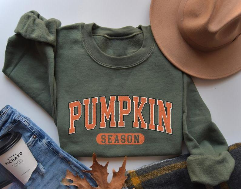 Retro Pumpkin Season Sweatshirt - Shirt- Hoodie, Autumn Fall Sweatshirt, Halloween Thanksgiving Shirt, Pumpkin Halloween Sweatshirt, Fall Gifts, Autumn Sweatshirt, Halloween for women, Full Color, For Men, For Women, Casual, Tee Print