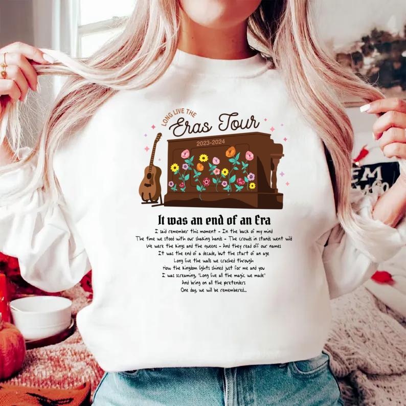 Piano It was and end of an Era TshirtSweatshirtHoodie, Flower Guitar Tshirt, Concert Tee, End Of An Era Tshirt