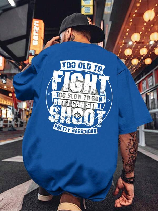 Men's Regular Fit Letter Print Round Neck Tee, Casual Short Sleeve Crew Neck T-shirt for Summer, T Shirts for Men,Â Graphic Tees,Â Fashion Men's Streetwear Top for Daily Wear