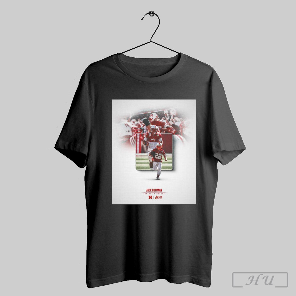 Poster Nebraska Huskers Football Jack Hoffman Forever A Husker Team Jack Foundation T Shirt