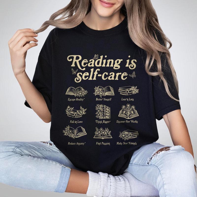 Reading Is Self Care Shirts, Book Lover Shirt, Shirt For Women, Read More Books Shirt, Gift For Book Lover, Bookish Mental Health Shirt, Mental Health Shirt, Book Shirt For Women, Book Lovers Gift, Women's Tops