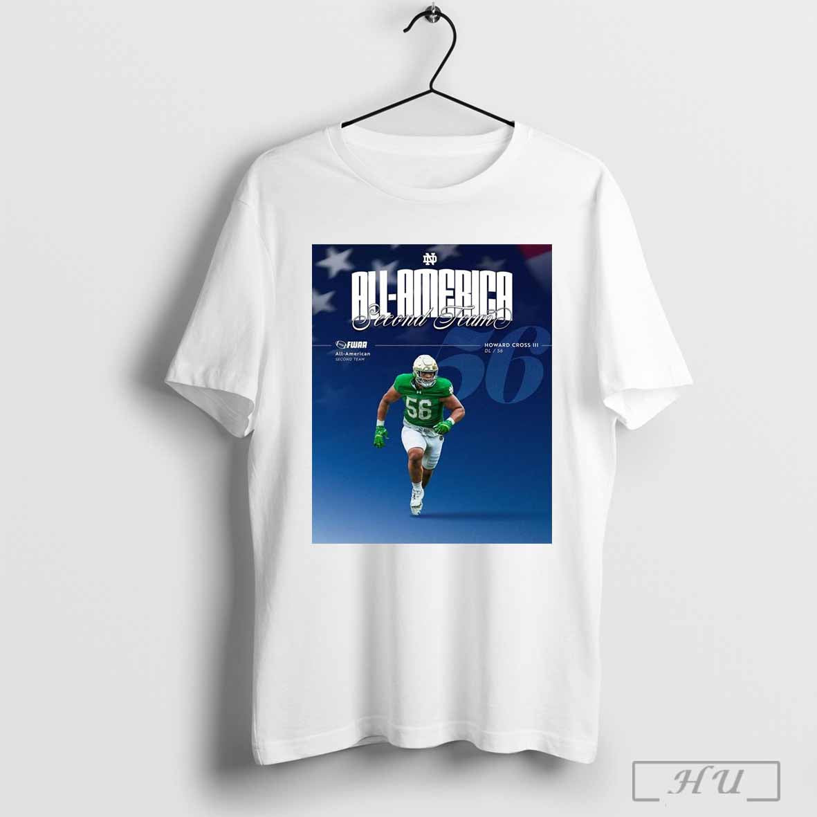 Poster Notre Dame Fighting Irish Howard Cross Iii Fwaa Second Team All American T Shirt