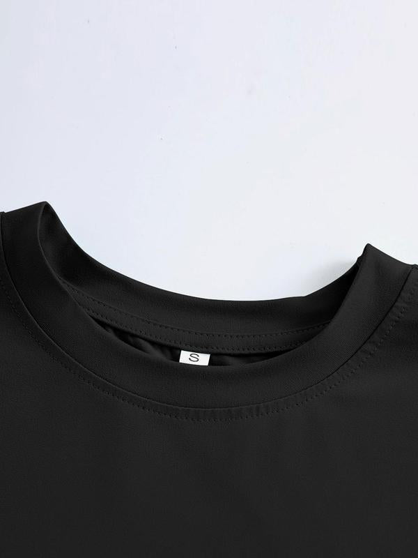 Men's Regular Fit  Me VS Me  Letter Print Round Neck Tee, Street Fashion StreetwearÂ Short Sleeve T-shirt for Daily Wear, Graphic Tees, Casual Comfy Knitting Top for Summer