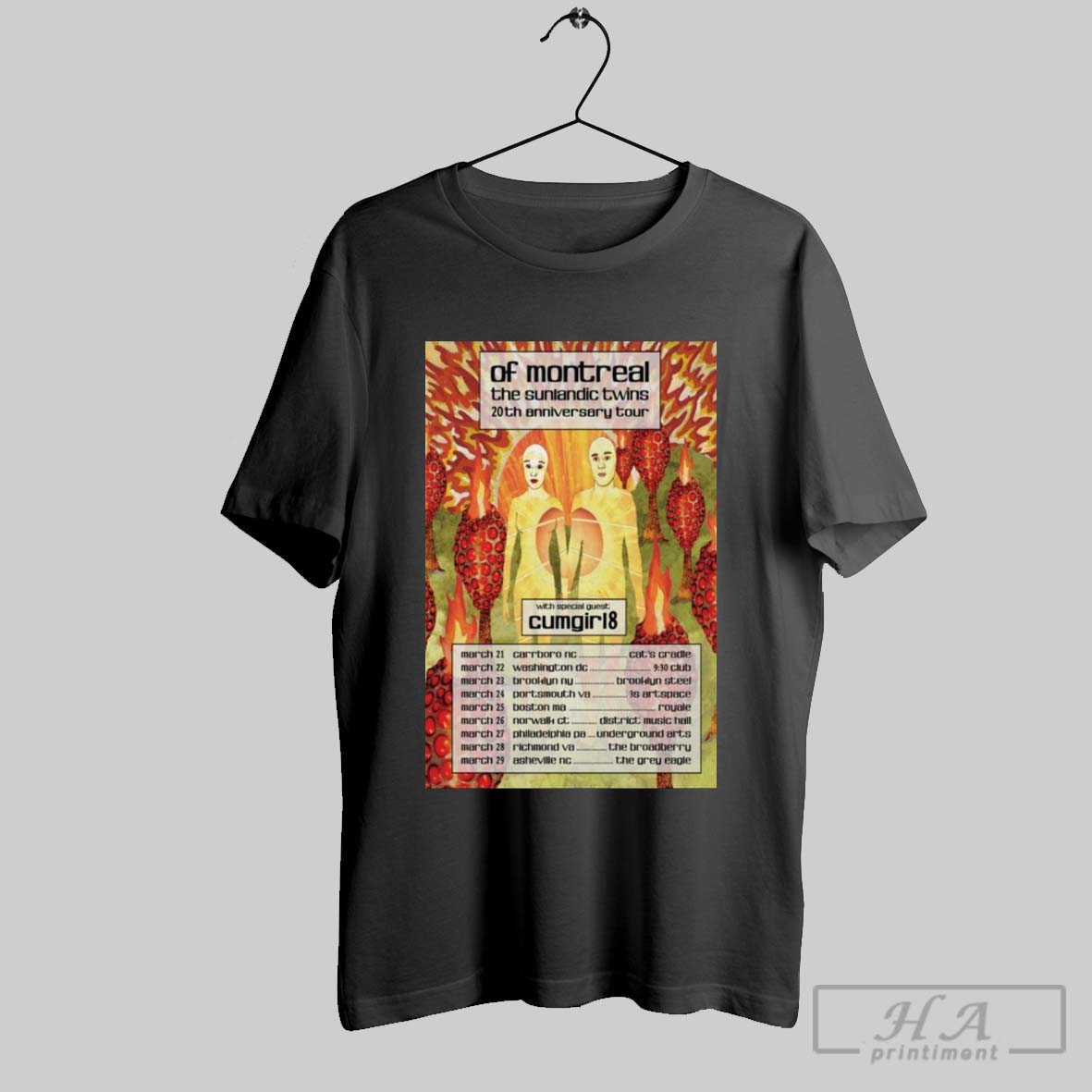 Poster Of Montreal The Sunlandic Twins 20th Anniversary Tour 2025 T Shirt
