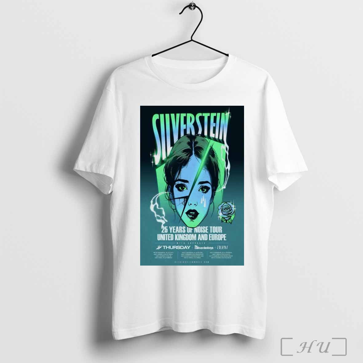 Poster Silverstein 25 Years of Noise Tour United Kingdom And Europe t-shirt