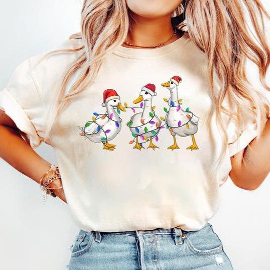 Silly Goose Christmas Sweatshirt, Silly Goose University Christmas Sweater, Thanksgiving 2024 Shirt, Funny Christmas Duck Shirt, Christmas Lights, Christmas Goose Shirt, Christmas Lights Silly Goose Sweatshirt, Winter Holiday Menswear Hoodie