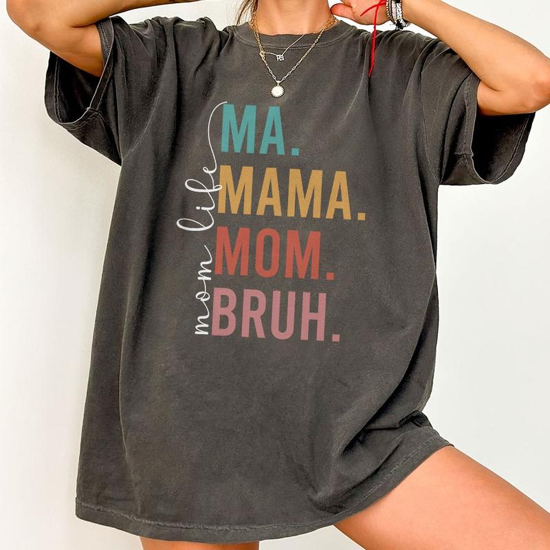 Ma Mama Mom Bruh Shirt, Best Mother's Day Gift, Mom Shirt, Retro Mama Shirt, Gift For Mama T Shirt, Mom Life T Shirt For Women, Best Mom Gift for Her, Mothers Day Gift, Birthday Gifts for Mom, Gift for New Mom, From Daughter Son, Women Top Breathable